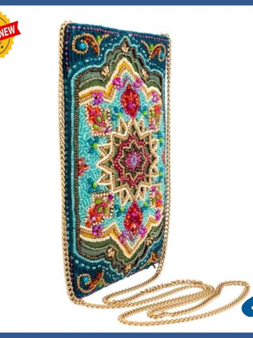 Beaded Crossbody Phone Bag Clutch with Adjustable Strap for Evening Wear - Picture 5 of 7